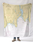 Niantic River, CT. Nautical Chart Blanket