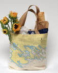 Les Cheneaux Islands, MI Nautical Chart Tote Bag Tote