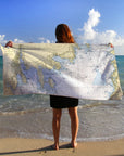 New Bedford to Fairhaven MA Nautical Chart Quick Dry Towel