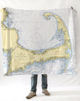 Cape Cod, MA Nautical Chart Blanket
