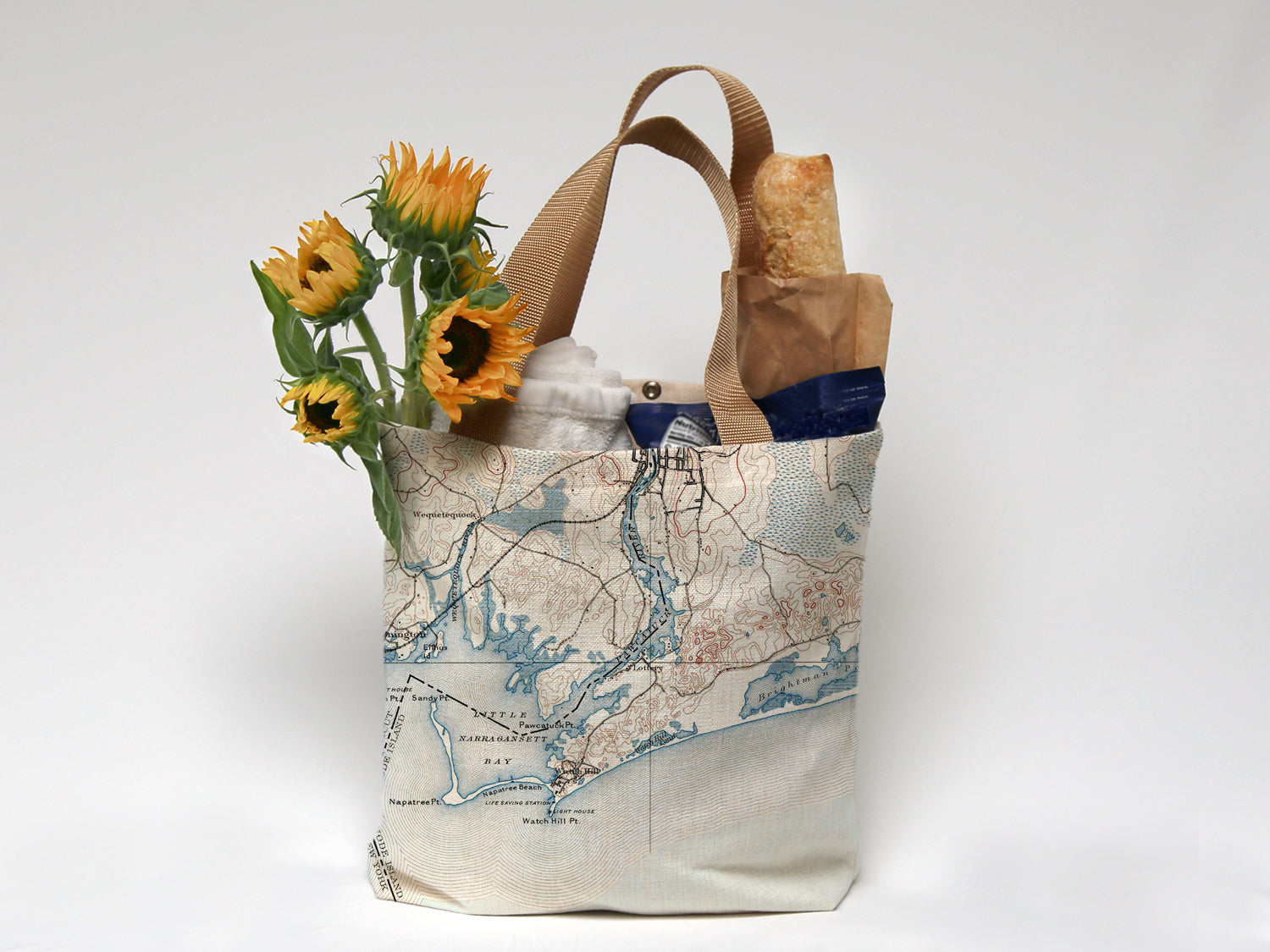 Watch Hill, RI Vintage Topo Map Tote – My Signal Flags