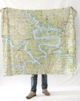 Lake of the Ozarks MO Vintage Topo Map Blanket
