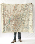 CHATTANOOGA Vintage Army Map, TN Blanket
