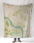 Cambridge - Harvard Square, MA Sea Glass Map Blanket