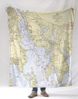 Barrington RI Vintage Nautical chart Blanket