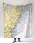 Exeter MA - Vintage Nautical Chart, 1958 Blanket