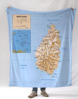 St. Lucia, Eastern Caribbean Vintage Map Blanket