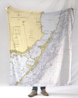 Key Largo, FL Nautical Chart Blanket