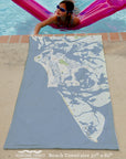 Marco Island, FL - Urban Earth Map Quick Dry Towel