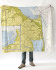 Cape Henlopen to Indian River Inlet Vintage Nautical Chart Blanket