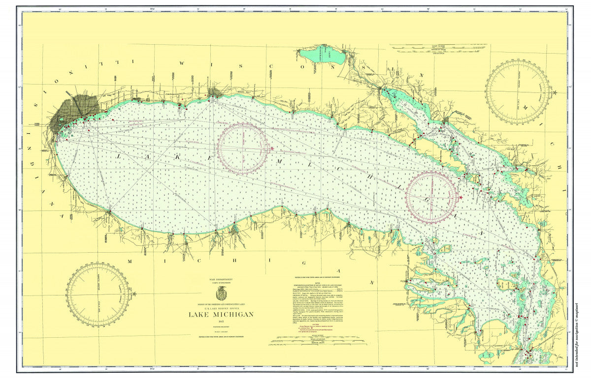 Lake Michigan Chart Placemats, set of 4 My Signal Flags