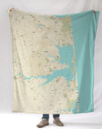 Delaware Coast Modern Wave Map Blanket