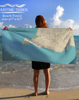 Punta Mita Mexico Sea Glass Map Quick Dry Towel