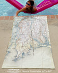 Fall River to Little Compton Antique Map Quick Dry Towel