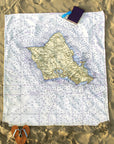 Oahu, HI Nautical Chart Blanket
