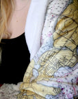 Woods Hole - Falmouth Vintage Nautical Chart Blanket