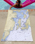 Wickford, RI Nautical chart Quick Dry Towel