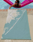Long Beach Island, NJ Sea Glass (with Labels) Quick Dry Towel