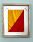 "O" Nautical Flag in Glass-Free Shadow Box Frame