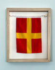 "R" Nautical Flag in Glass-Free Shadow Box Frame
