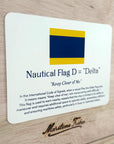 "D" Nautical Flag in Glass-Free Shadow Box Frame