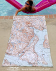 Blue Hill Harbor, ME Antique Topo Map Quick Dry Towel