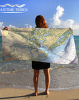 Charleston, SC Nautical Chart / Isle of Palms, SC Nautical Chart Quick Dry Towel