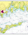 Groton Long Point Yacht Club Chart with Burgee Placemat - My Signal FlagsLaminated Placemat
