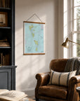 Guadeloupe to St. Lucia Nautical Chart Wall Scroll - Maritime Tribes USA