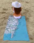 Jersey Shore Vintage Map Quick Dry Towel - My Signal FlagsTowel