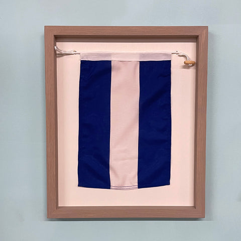 "J" Nautical Flag in Glass-Free Shadow Box Frame