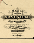 Nashville, TN Vintage Map (c. 1870) Canvas Wall Scroll - Maritime Tribes USA