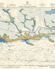 Tarpon Basin to Matecumbe Key Vintage Map Canvas Wall Scroll | Florida Keys Wall Art - Maritime Tribes USAScroll