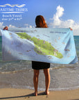 Catalina Island Illustrated Map Quick Dry Towel