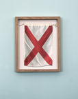 "V" Nautical Flag in Glass-Free Shadow Box Frame