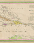 Caribbean Vintage Map Scroll