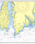 Sakonnet River Area1958 Chart - Muted Placemats, set of 4