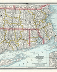 Massachusetts Vintage State Map Scroll