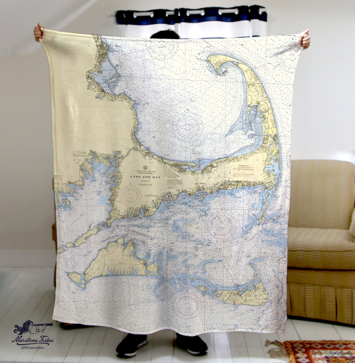 Cape Cod & The Islands Traditional Nautical Chart Blanket My Signal Flags