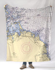 Cohasset, MA Nautical Chart Blanket