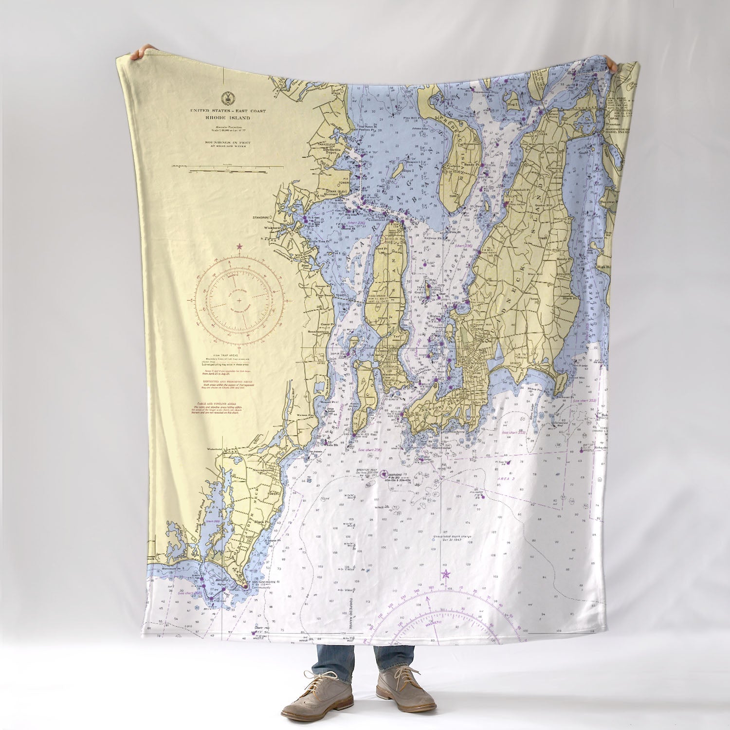 Point Judith - Narragansett, RIVintage Nautical Chart Blanket – My ...