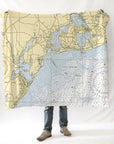 Cotuit - Santuit, MA Vintage Nautical Chart Blanket