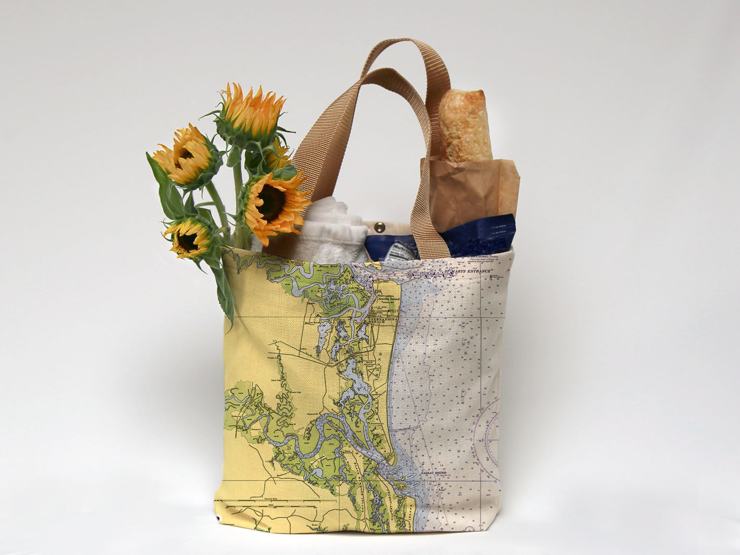 Amelia Island Chart Tote My Signal Flags