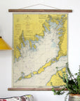 Buzzards Bay Vintage Nautical Chart Scroll