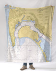Coronado Island CA Vintage Nautical Chart Blanket