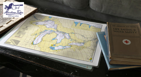 Great Lakes Nautical Chart Placemats, set of 4