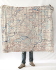 Pewaukee Lake Vintage Topo Map Blanket