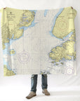 Cook Inlet, Kachemak Bay, AK VIntage Nautical Chart Blanket