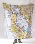 Half Moon Bay, CA Bay Area vintage topo map Blanket