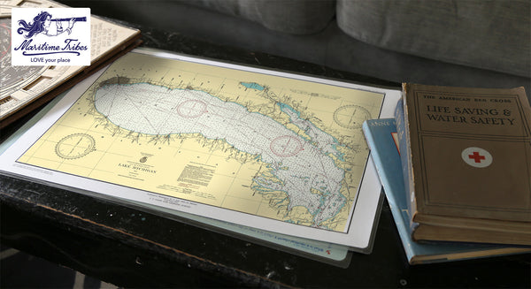 Lake Huron Chart Placemats, set of 4